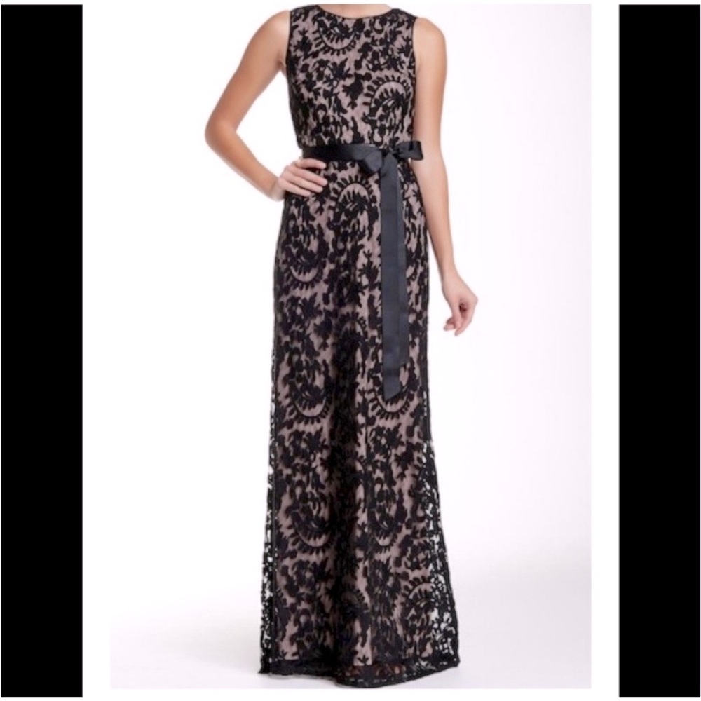 Adrianna Papell Long Lace Gown Navy Mother of bride Dress With sash Belt 12 - Picture 16 of 16